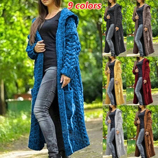 cardigan, hooded, Hiver, Manche