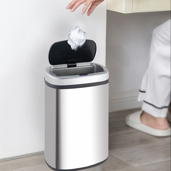 Automatic Touchfree Trash Can 48L Stainless Steel Kitchen Smart Bin