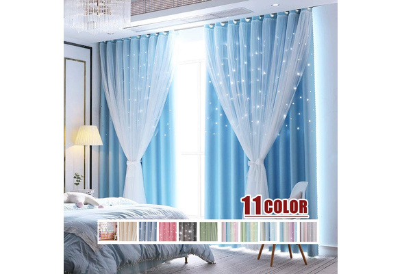 Star Curtains for Girls Bedroom Kids Room Decor Light Blocking