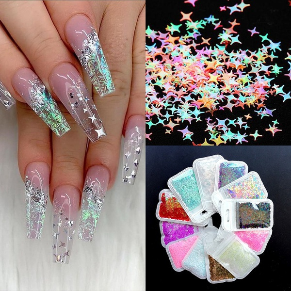 Amazon.com: Valentines Nail Art Power Glitter Sequins Charm, Valentine's  Day Decoration 3D Holographic Red Crystal Diamond Sparkly Nail Powder for Nails  Art Decoration Sparkle Manicure 6 Boxes for Nail Tips : Beauty
