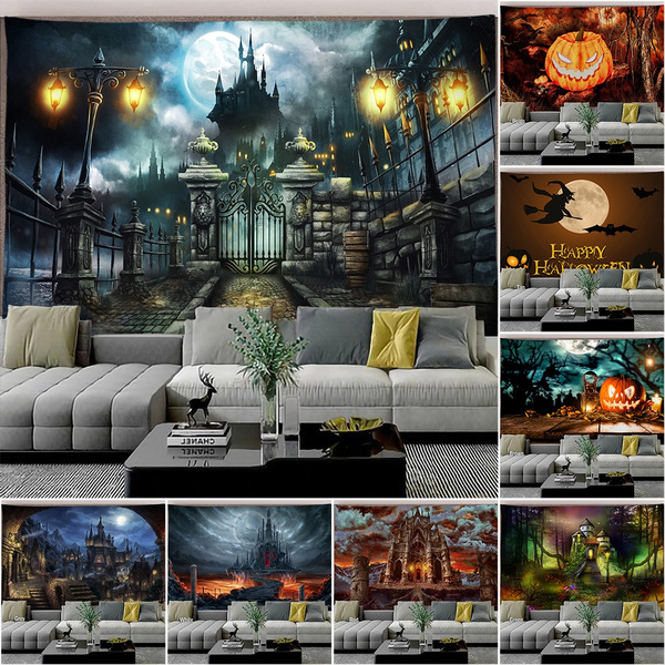 Halloween Castle Tapestry Halloween Decor Tapestry Wall Hanging Tapestry Home  Decor Wall Art Curtain Background Cloth