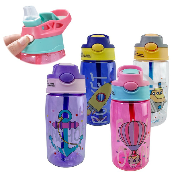 Kids Water Sippy Cup Creative Cartoon Baby Feeding Cups With Straw