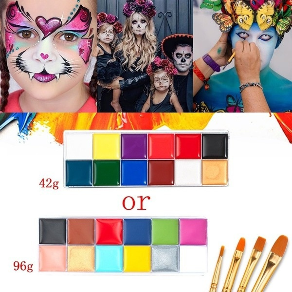 12 Color Face Body Painting Oil Profession Makeup Palette Body Paint ...