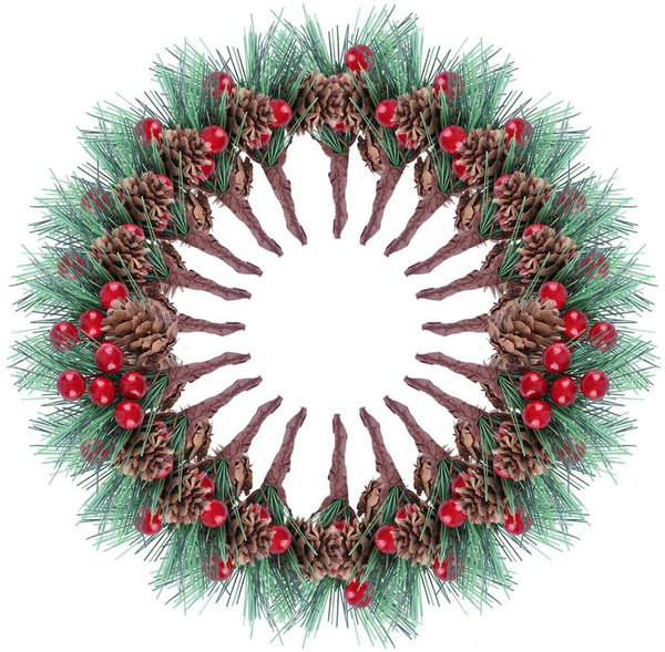 20pcs/pack Artificial Pine Picks Christmas Wreath Picks Small Pine