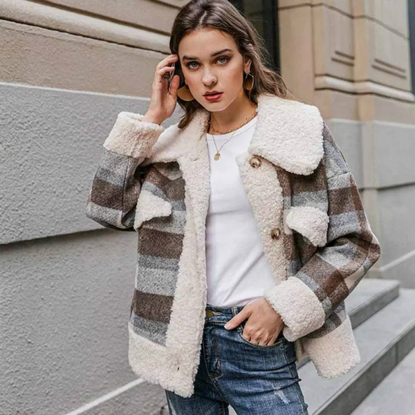 Plaid spring coat sale