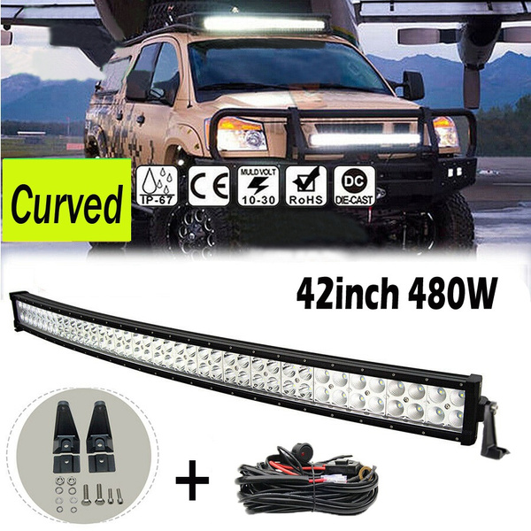 LED Light For Trucks 42" 480W Curved Spot Flood Combo Bar, LED OffRoad