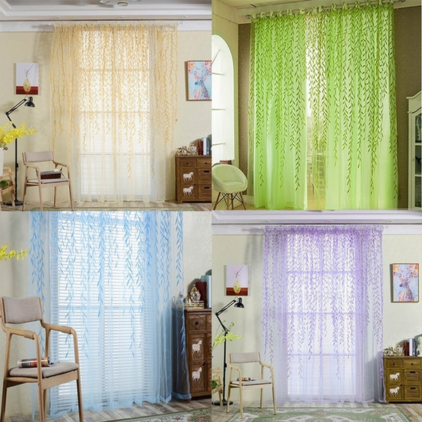 Brand New Sheer Panel Drapes Scarfs Curtain tulle curtain Voile Window ...
