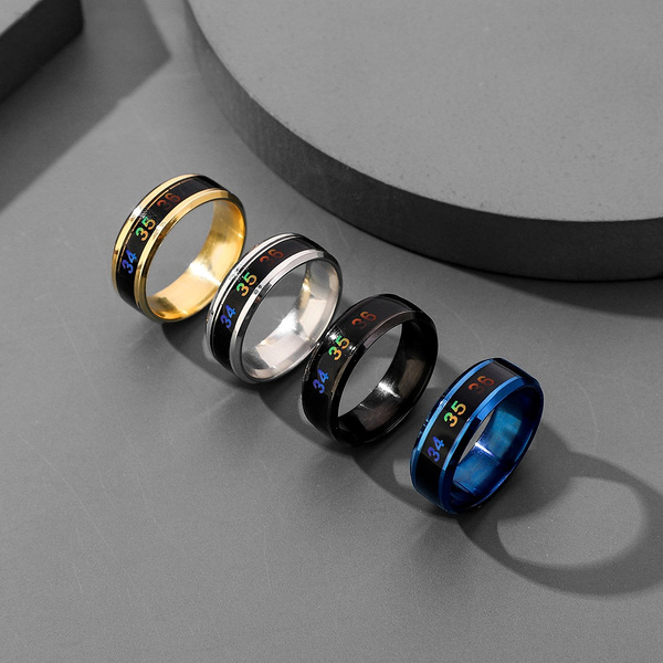 Smart Sensor Body Temperature Ring Stainless Steel Fashion Display Real ...