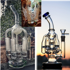 percolatorwaterpipe, 14mmglassbanger, recyclerdabrig, Glass