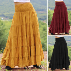 long skirt, Plus Size, Vestidos, high waist skirt