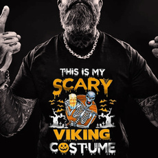 skull, vikingshirt, Funny T Shirt, halloweenshirtsformen