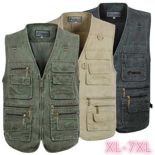 Mens Multi Pocket Waistcoat Vest Denim Outdoor Gilet Jacket for Travel  Hiking Hunting Fishing Design XL-7XL