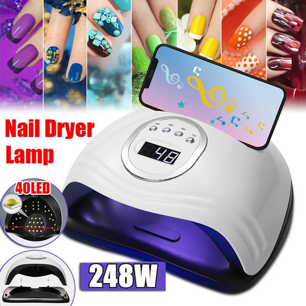 Fast Nail Dryer UV LED Light Gel Nail Polish Curing Lamp for All Type Gel Polish, 4 Timer