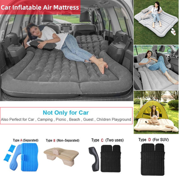 Universal Inflatable Travel Mattress Car Air Bed Cushion Camping SUV Back Seat B 