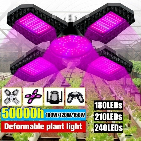 New Full Spectrum LED Plant Grow Light Bulb Foldable E27 Red Blue IP55 ...