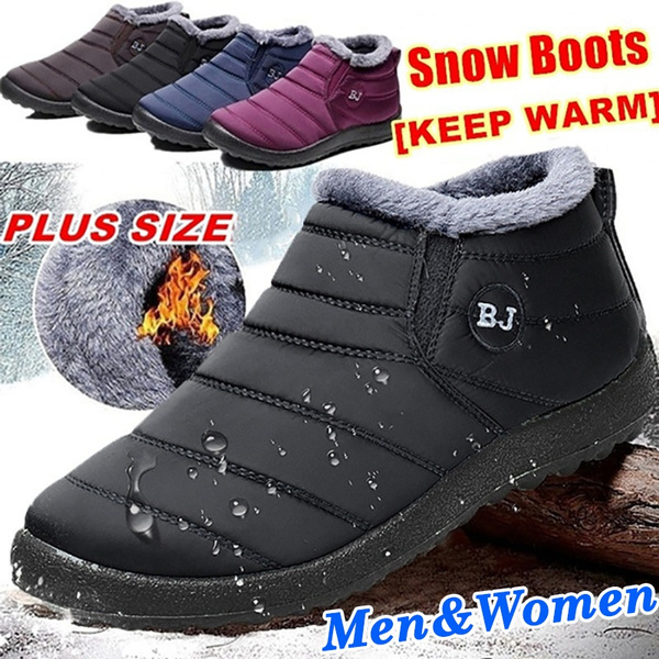 Plus Size 34 47 Women Men Winter Shoes Snow Boots Cotton Inside