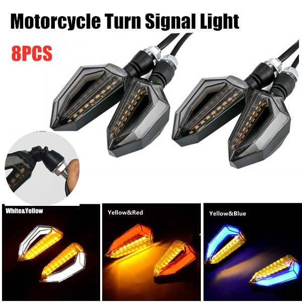 Universal 18 LED Motorcycle Turn Signal Lights Bendable Flashing