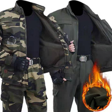 camouflageworkoutsuit, Men's Fashion, plushsuitcollarcoat, wearresistant