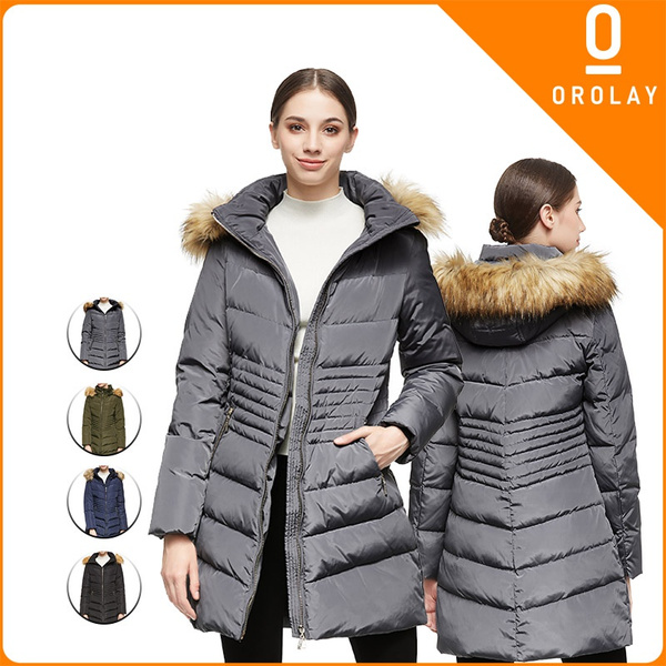 Orolay Brand Women's Down Coat with Removable Faux Fur Hood Wish