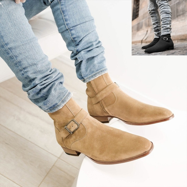 Mens pointed shop suede boots