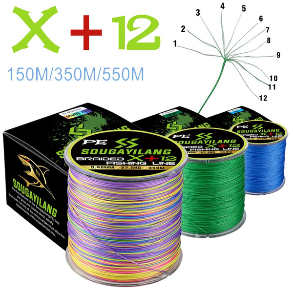 Sougayilang 12strand Braided Fishing Line, Wearresistant and Non