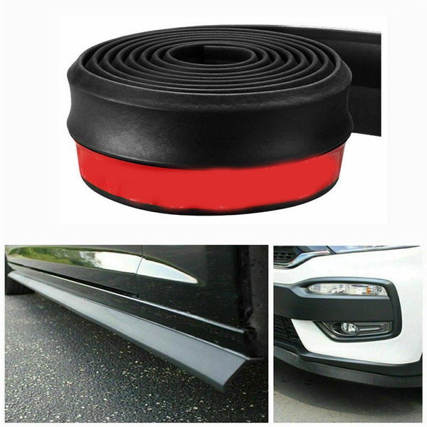 Universal Car Front Bumper Spoiler Rubber Sticker Protector Body Trim  Exterior Mouldings Bumper Lip Strip (5m)