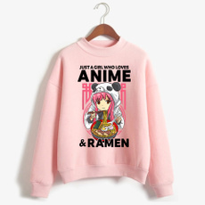Fashion, ladiessweater, animegirlsweatshirt, Casual Tops