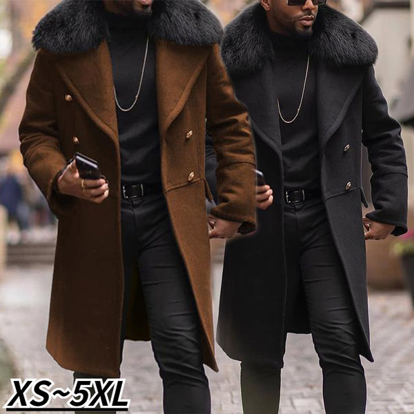 Mens long store winter dress coat