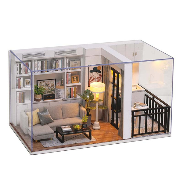 DIY Dollhouse Miniature Kit with Furniture, 3D Wooden Miniature House