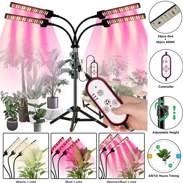 1/2/3/4 Heads Full Spectrum LED Plant Grow Light with 72-288 LEDs ...