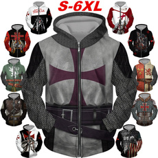 3D hoodies, Plus Size, knightstemplarcosplay, Armor