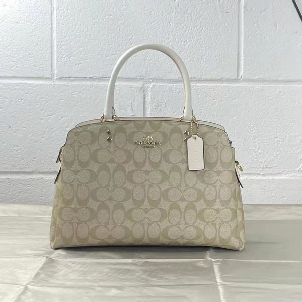 COACH 91495 LILLIE CARRYALL IN SIGNATURE CANVAS LIGHT KHAKI CHALK | Wish