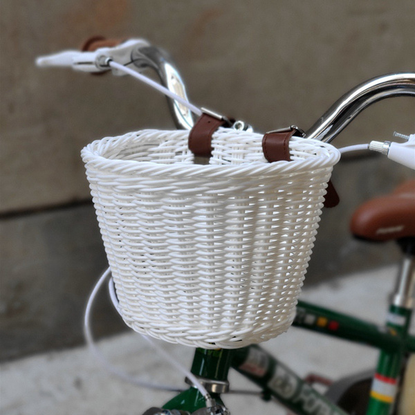 Rattan Bicycle Basket With Lid Handmade Rattan Bicycle Storage Basket