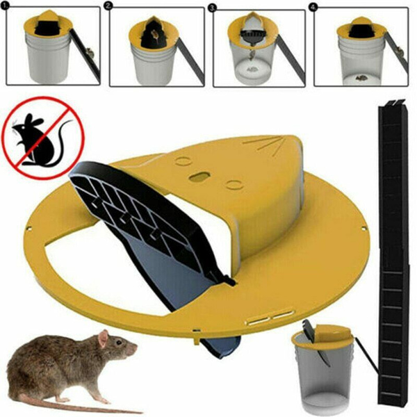 Slide Bucket Lid Mouse/Rat Trap with Ramp, Auto Reset Multi Catch