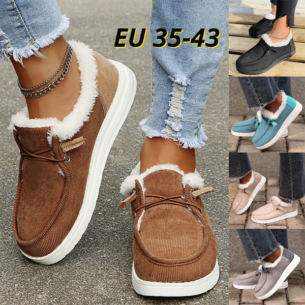 casual fashion flat boots fur