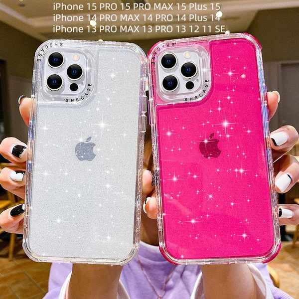 For iPhone 15 Pro Max 14 13 12 11 XR X Bling Glitter Cute Case