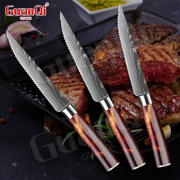 Stainless Steel Damascus Restaurant Tableware Table Knife Beef Steak