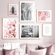 pink, modernpaintingscanva, Flowers, art