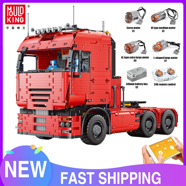 19005 Remote Control Red Truck Technical Car Toys MOC2475 APP