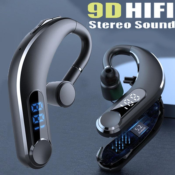 Long Standby Business Bluetooth Headset Wireless Bluetooth 5.2 Earphone  Waterproof Earhook Headphone HIFI Stereo Earbuds with LED Battery Display  and Microphone for Smartphone | Wish