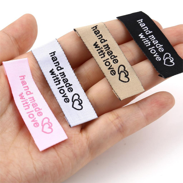 50Pcs Handmade With Love Cloth Labels For Garment Bag Sewing Tags  Accessories