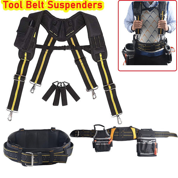 Tool Belt Suspenders Pouch Bag Nail Pocket Set Adjustable Lumbar