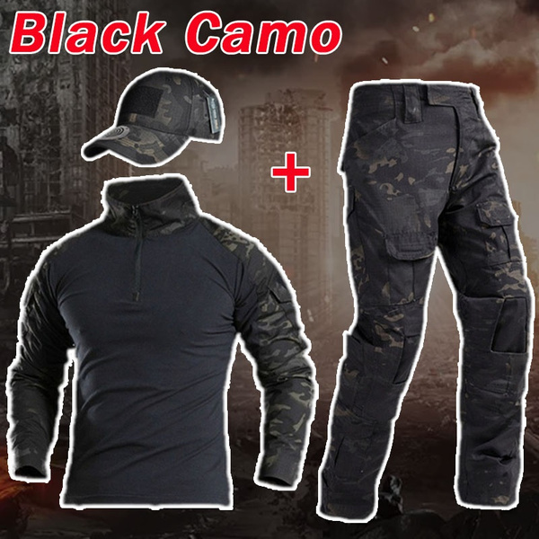 Tactical Camouflage Military Uniform Shirt Men Camo Paintball Airsoft ...