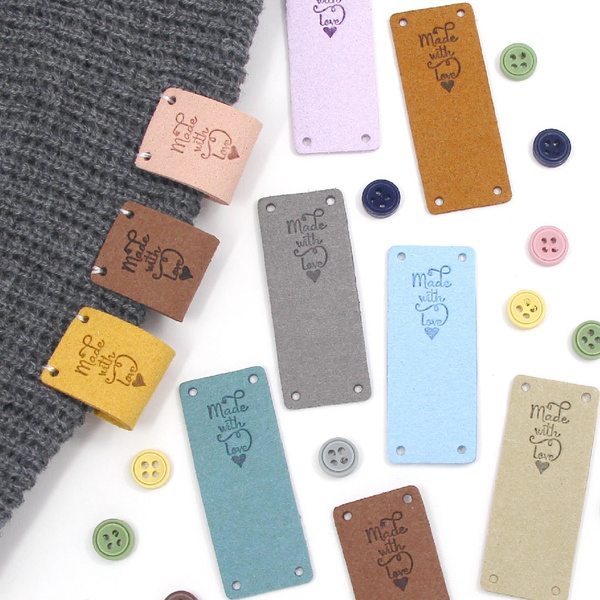 20Pcs Handmade With Love Labels Fiber Leather Tags For Clothes Sewing Crafts Hand Made Tags DIY Hats Bags Garment Accessories -HG | Wish