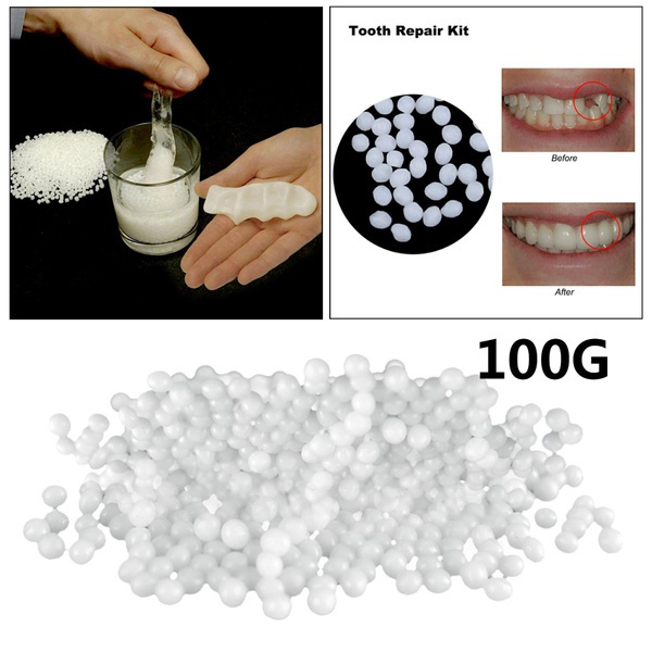 Fake Tooth Repair Kit-Thermal Beads for Filling Fix The Missing and Broken  Tooth or Adhesive The Denture Fake Teeth