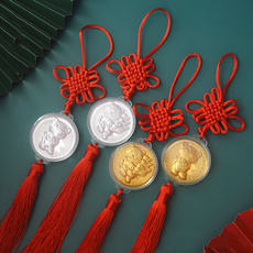 Collectibles, goodluckgoldcoin, Chinese, redtasselpendant