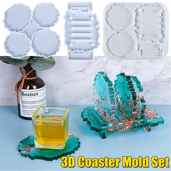 NEW Coaster Cup Stand Silicone Mold Set DIY Coasters Resin Epoxy Casting Mold Silicone Coaster Holder Moulds Display Stand DIY Making Tool Craft Tool