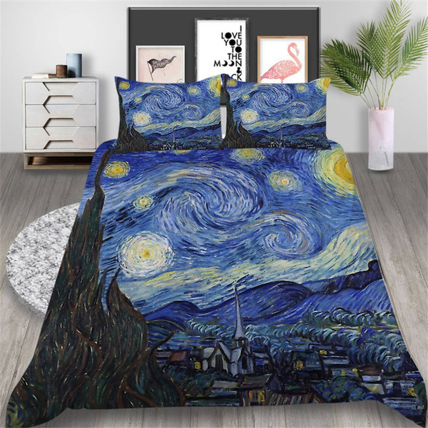 Starry Night by Vincent Van Gogh Duvet Cover Set，Home Decorative ...