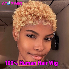 wig, Shorts, 100realhumanhair, hairreplacementwig