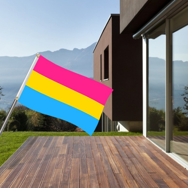 Pansexual Pan Gay Pride Flag Polyester Lgbt Omnisexual Rainbow Equality Flags For Outdoor Wall 5577